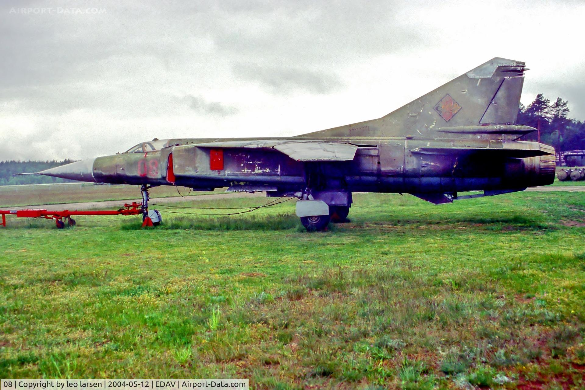 08, Mikoyan-Gurevich MiG-23S C/N 220001013, Finow Air Museum Germany 12.5.04