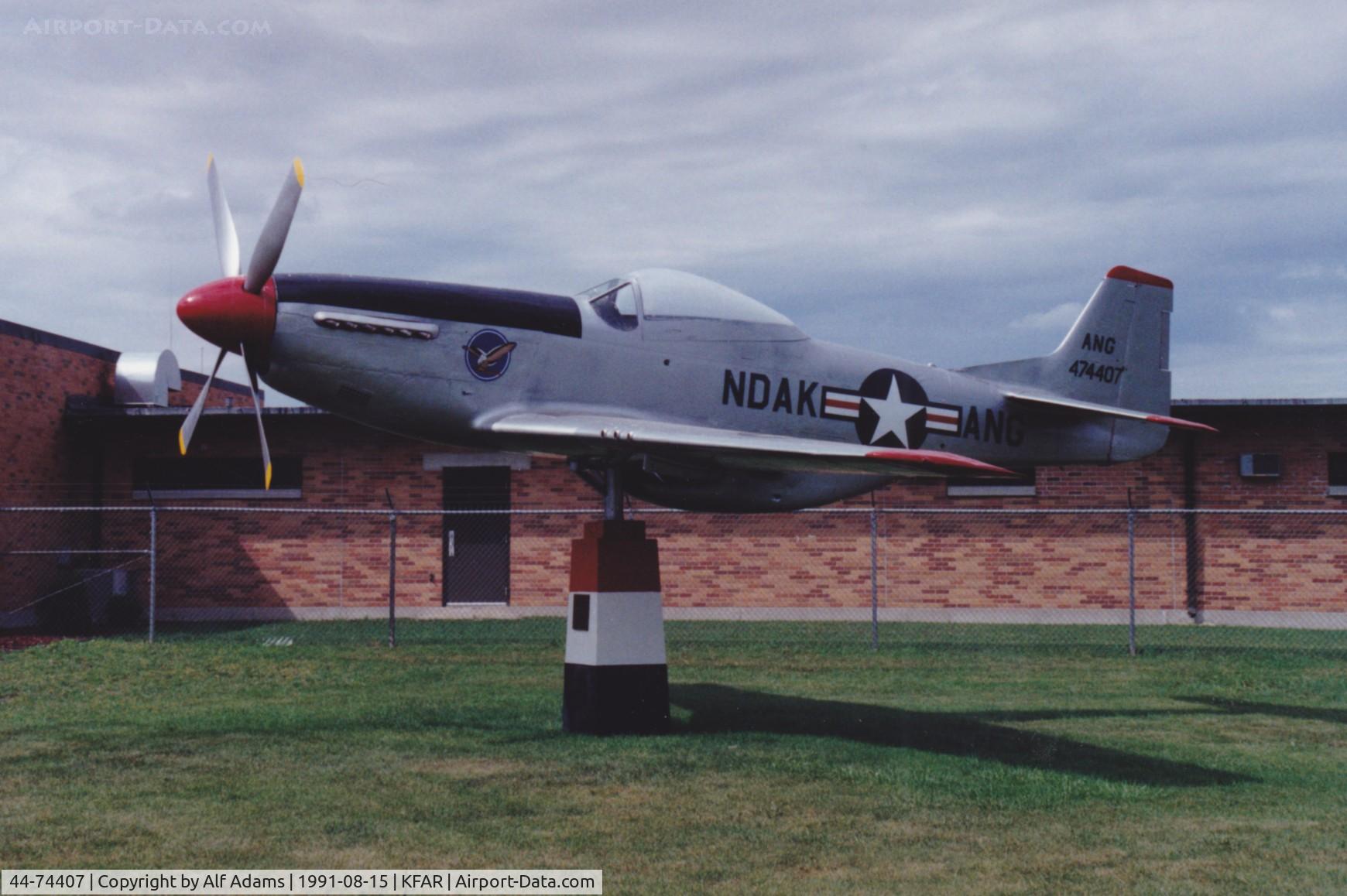 44-74407, North American P-51D-30-NA Mustang C/N 122-40947, At Hector Field, Fargo, North Dakota in 1991.