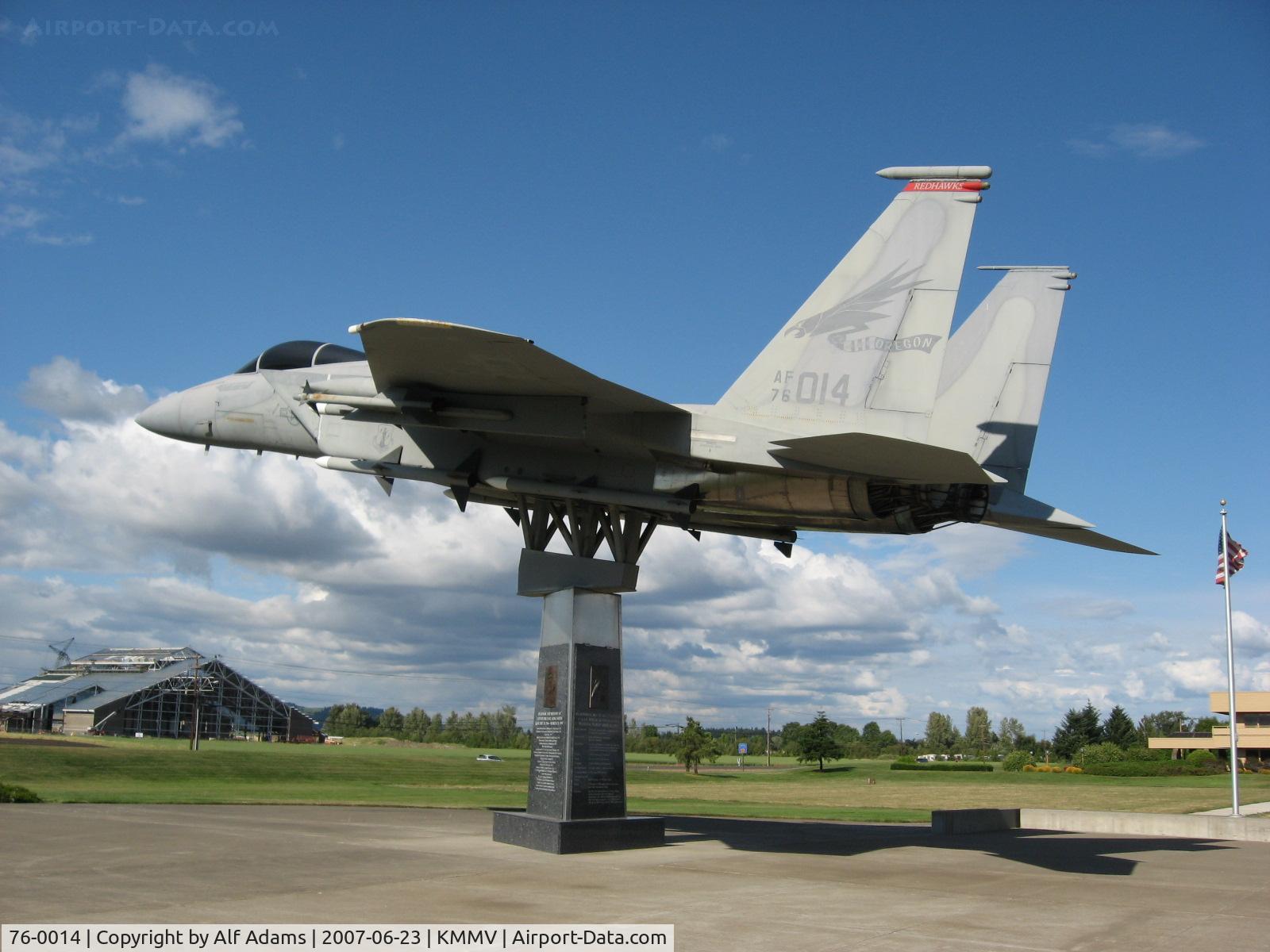 76-0014, 1976 McDonnell Douglas F-15A Eagle C/N 0193/A166, Across Hwy 18 from the Evergreen Aviation and Space Museum, McMinnville, Oregon.