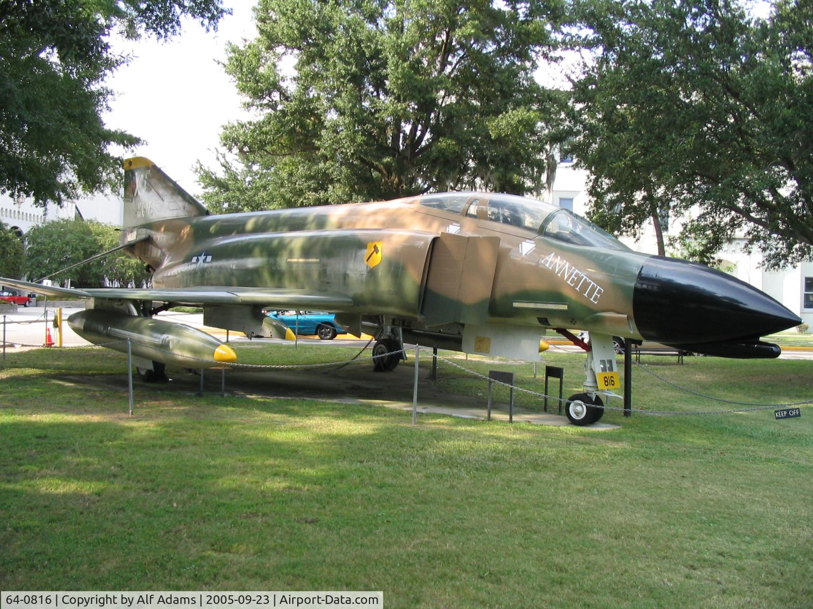 64-0816, 1964 McDonnell F-4C Phantom II C/N 1145, At the Citadel College, Charleston, South Carolina.