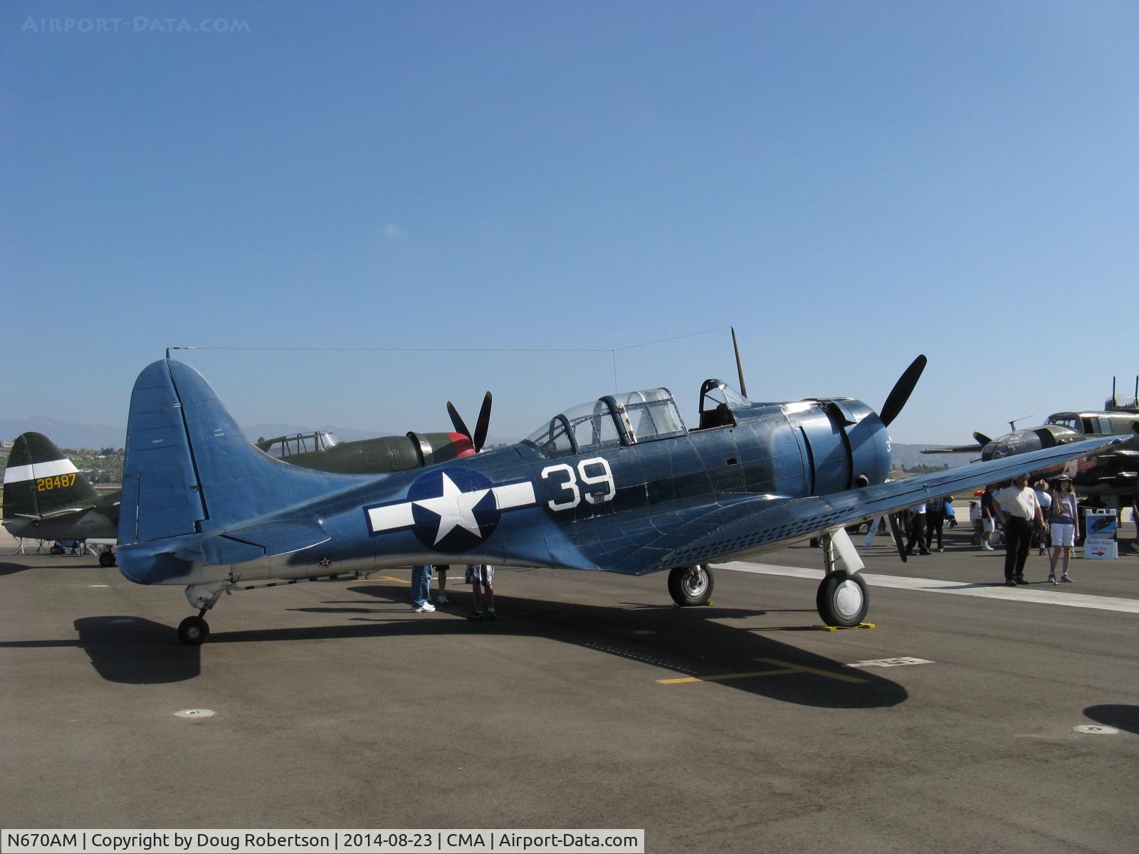 N670AM, 1993 Douglas SBD-5 Dauntless C/N 28536, 1993 Douglas/Maloney SBD-5 DAUNTLESS dive bomber, Wright R-1820 Cyclone 9 cylinder radial 1,200 Hp, very rare restored survivor. Experimental class warbird