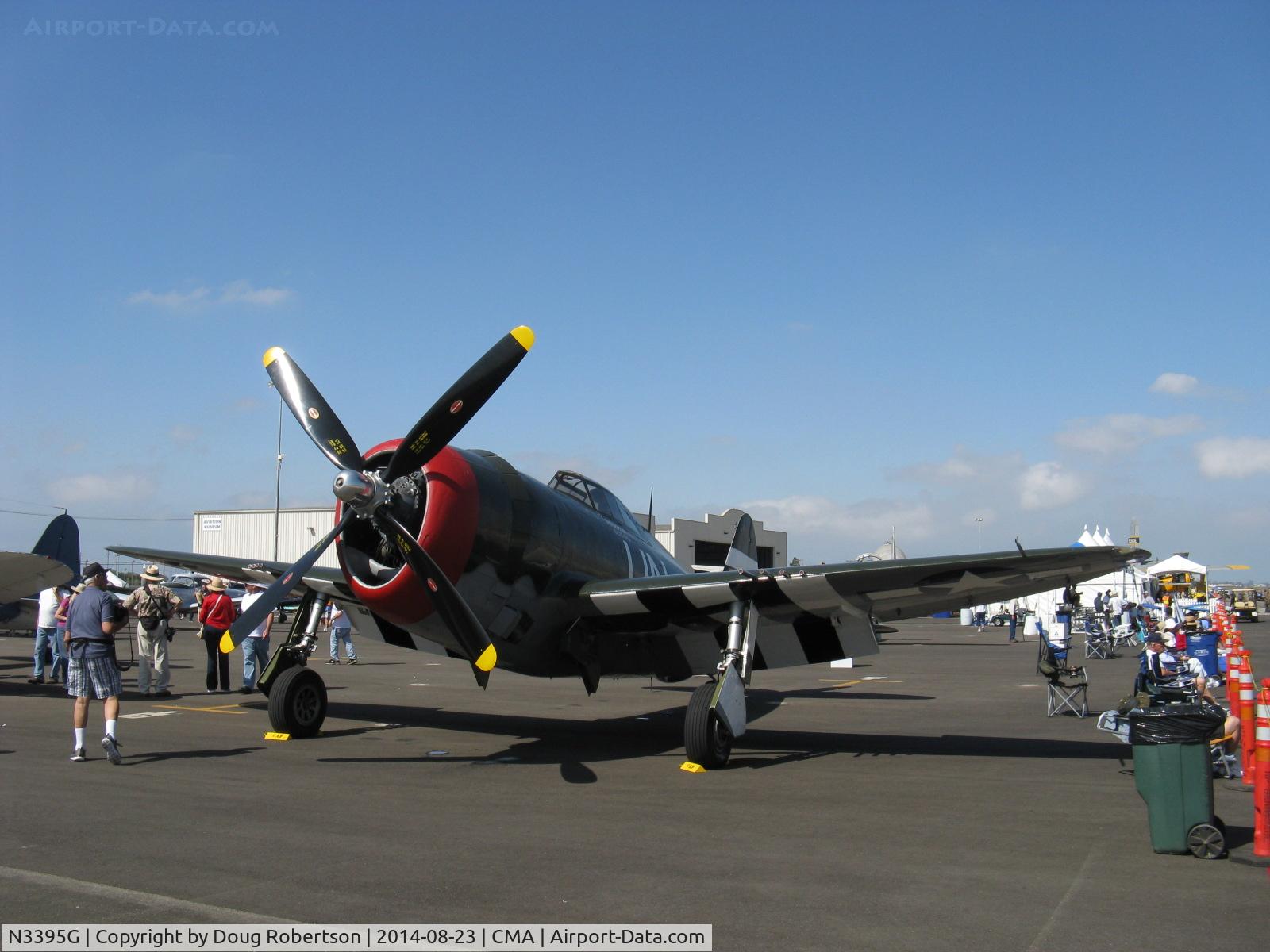 N3395G, 1942 Republic P-47G-15-CU Thunderbolt C/N 42-25254, 1942 Republic P-47G THUNDERBOLT, Pratt & Whitney R-2800 DOUBLE WASP 2,300 Hp, famous for the amount of battle damage it could take and still survive to fly again. Experimental class warbird.