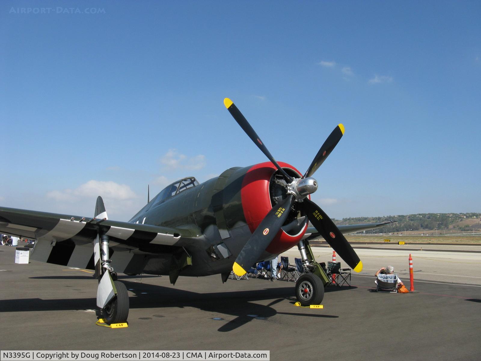 N3395G, 1942 Republic P-47G-15-CU Thunderbolt C/N 42-25254, 1942 Republic P-47G THUNDERBOLT, Pratt & Whitney R-2800 DOUBLE WASP 2,300 Hp, four-blade prop. A treat to see-Very few still flying!