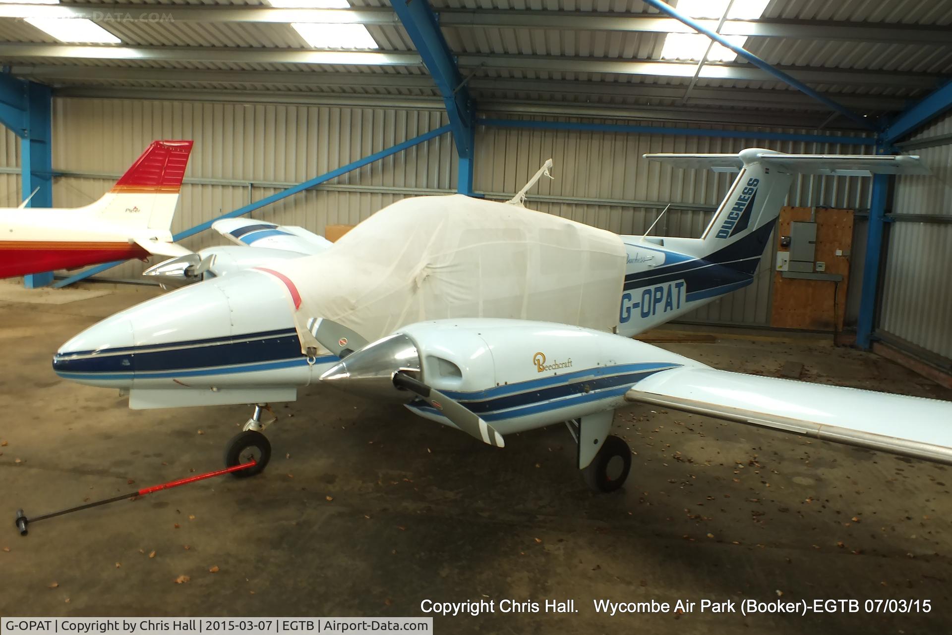 G-OPAT, 1979 Beech 76 Duchess C/N ME-304, hangared at Booker