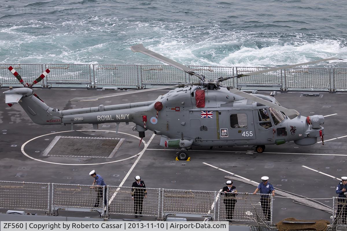 ZF560, 1988 Westland Lynx HMA.8SRU C/N 337, Onboard HMS Dragon