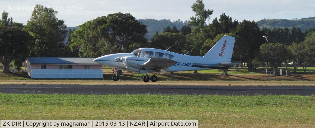 ZK-DIR, Piper PA-23-250 C/N 27-4242, about to land at new area base for sunair at Ardmore