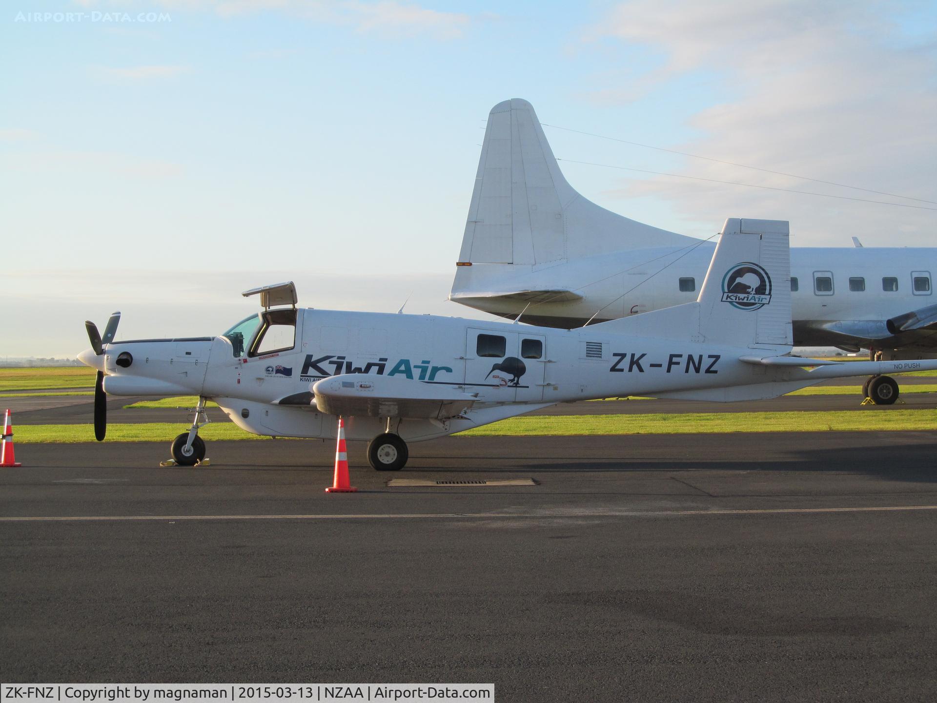 ZK-FNZ, Pacific Aerospace 750XL C/N 102, At AKL about to go overseas??