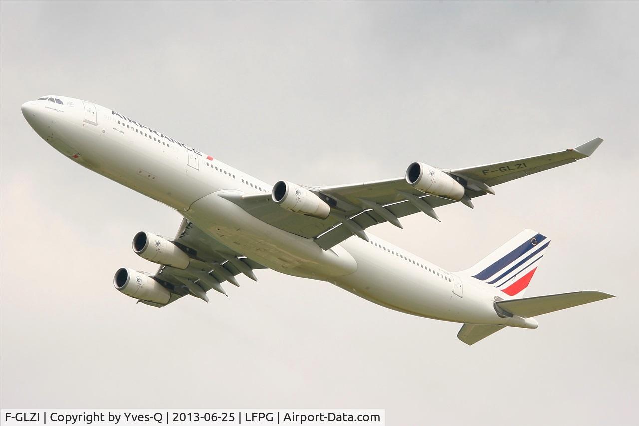 F-GLZI, 1995 Airbus A340-312 C/N 084, Airbus A340-312, Take off rwy 27L, Roissy Charles De Gaulle airport (LFPG-CDG)