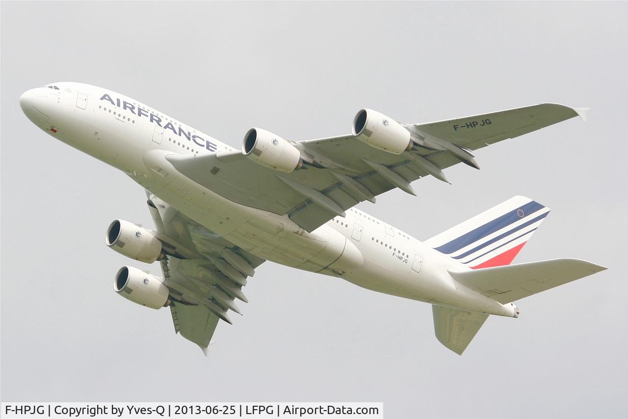 F-HPJG, 2011 Airbus A380-861 C/N 067, Airbus A380-861, Take off rwy 27L, Roissy Charles De Gaulle airport (LFPG-CDG)