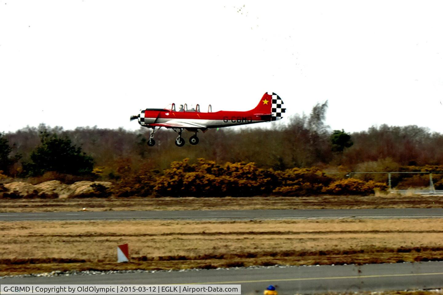 G-CBMD, 1982 Bacau Yak-52 C/N 822710, On arrival EGLK for handover to Aerobility