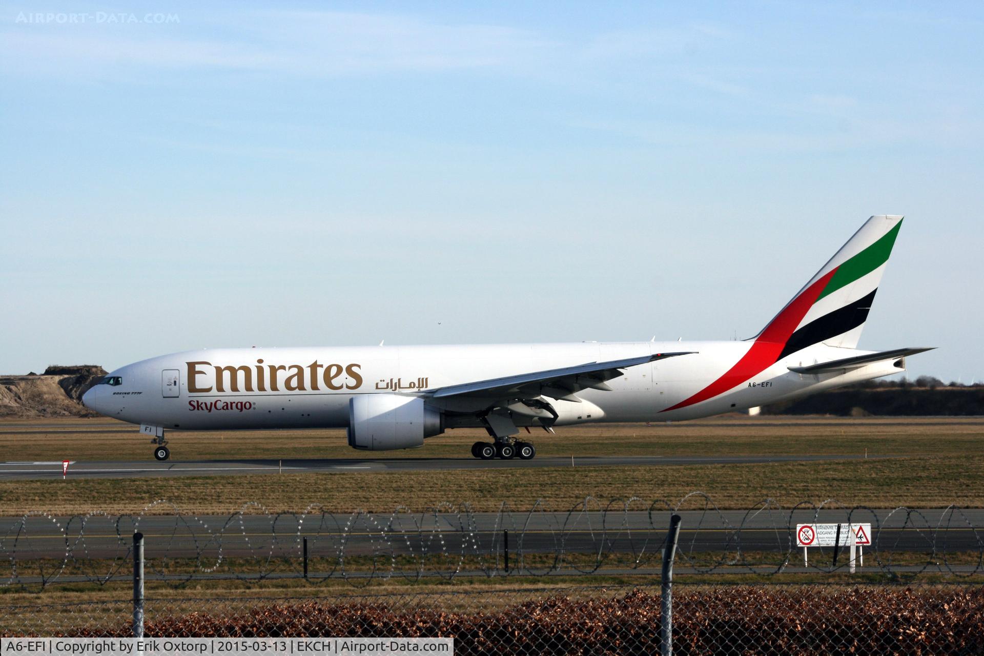 A6-EFI, 2012 Boeing 777-F1H C/N 35609, A6-EFI just landed rw 04L