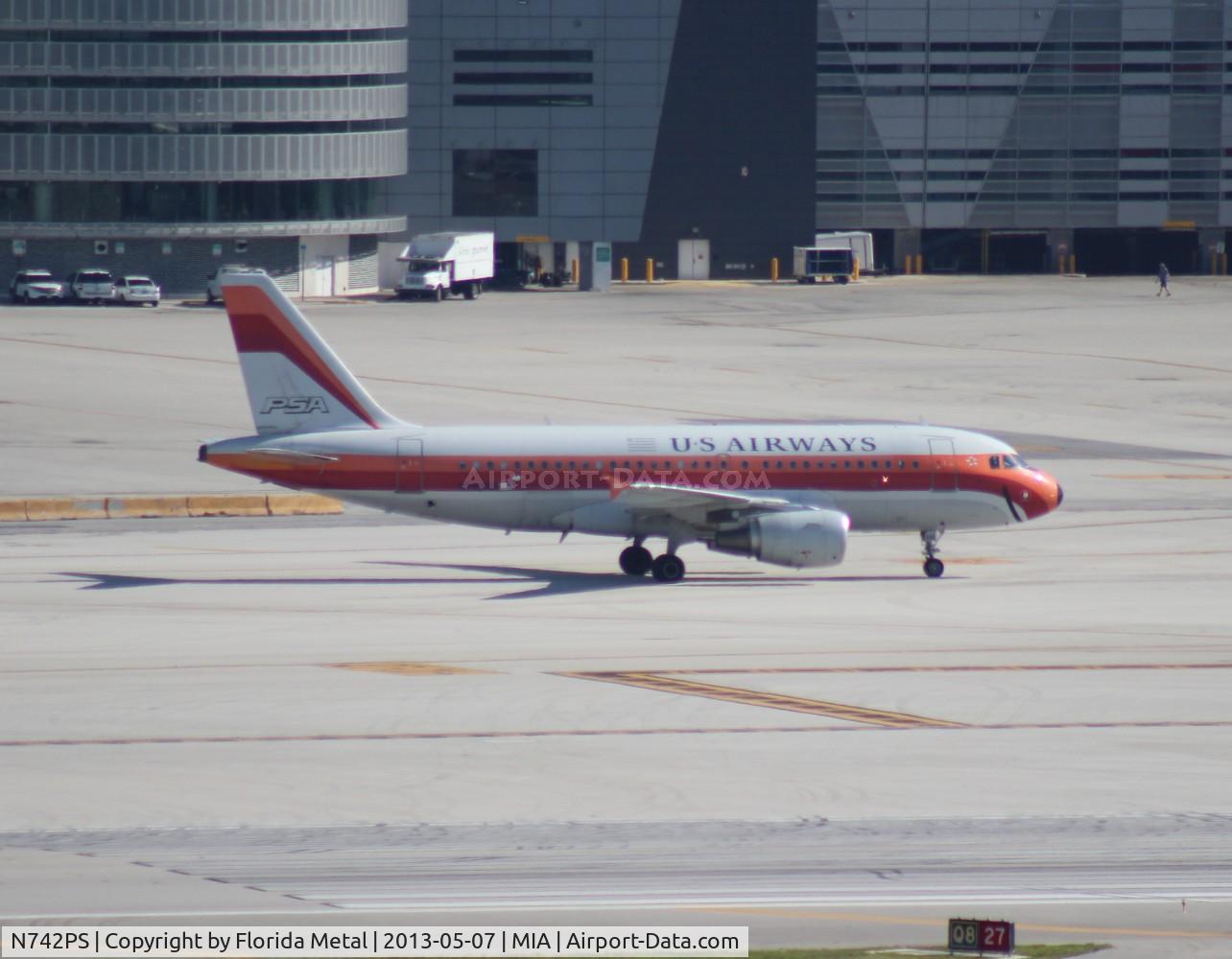 N742PS, 2000 Airbus A319-112 C/N 1275, USAirways PSA