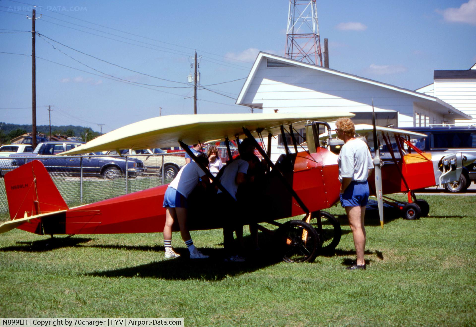 N899LH, Pietenpol Air Camper C/N 1987, Shot with Minolta X700 Kodachrome 64 50mm lens. Taken at an airshow at Drake Field in Fayetteville AR. 1987 July or August maybe?