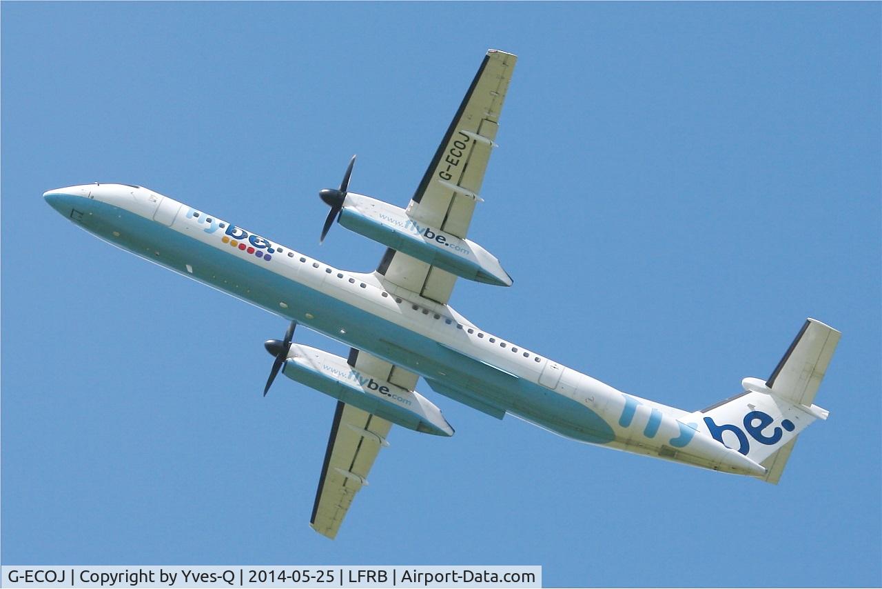 G-ECOJ, 2008 De Havilland Canada DHC-8-402Q Dash 8 C/N 4229, De Havilland Canada DHC-8-402Q Dash 8, Take off rwy 25L, Brest-Bretagne airport (LFRB-BES)