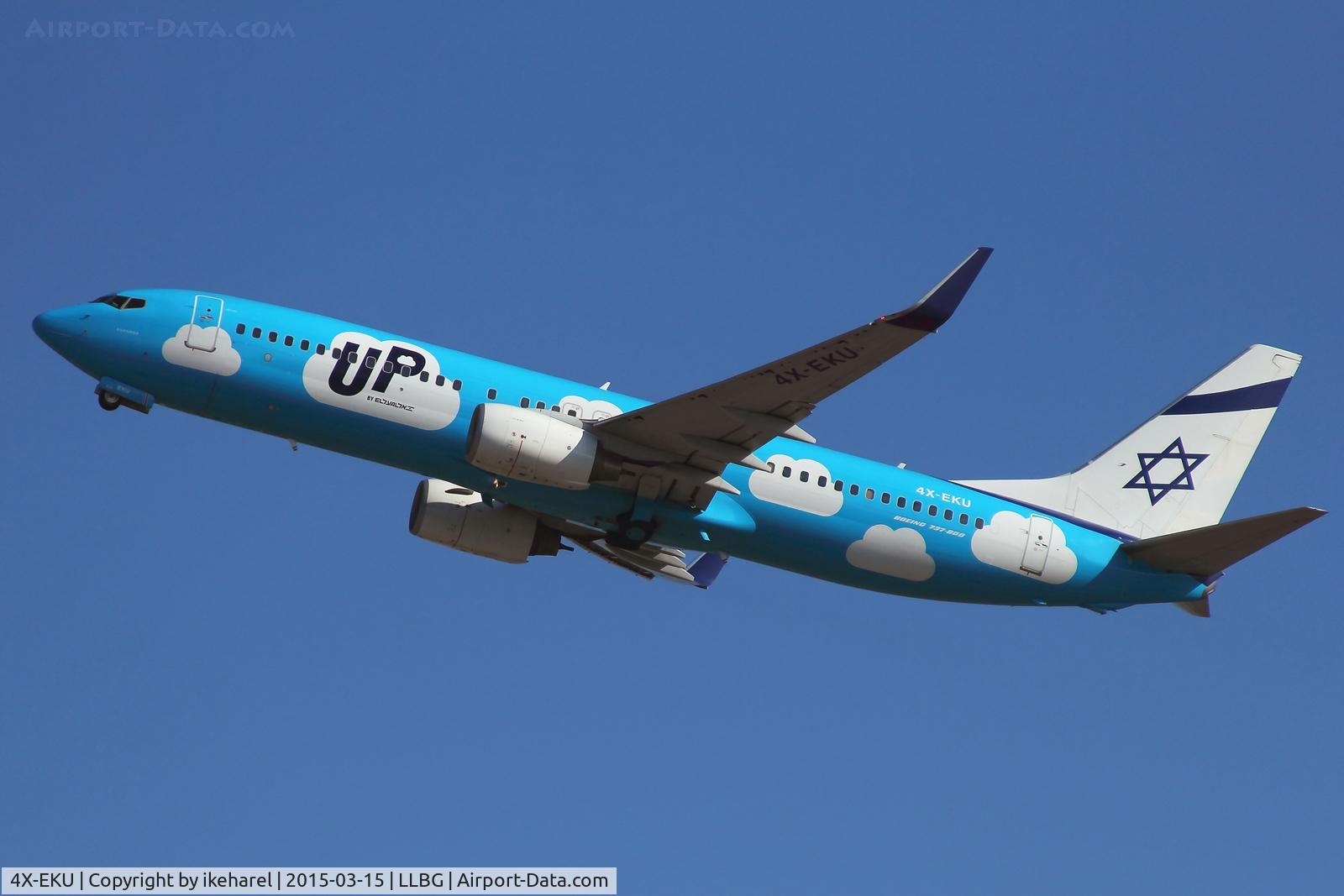 4X-EKU, 2006 Boeing 737-8Z9 C/N 33834, T/O runway 26.