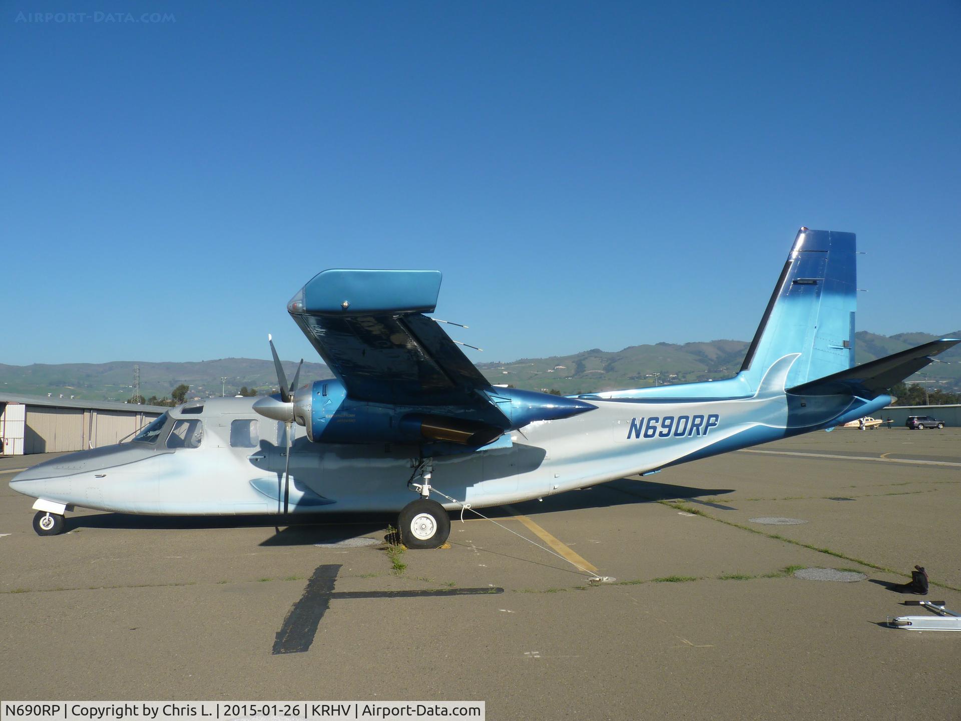 N690RP, 1978 Rockwell International 690B C/N 11493, A long time local 1978 Aero Commander 690B JetProp. It used to fly a lot, but the plane had some problems and it hasn't flown in years sadly. Parked at the south tie-downs.