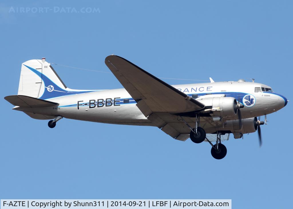 F-AZTE, 1943 Douglas C-47A-1-DL  Skytrain C/N 9172, Participant of the LFBF Airshow 2014 - Demo aircraft