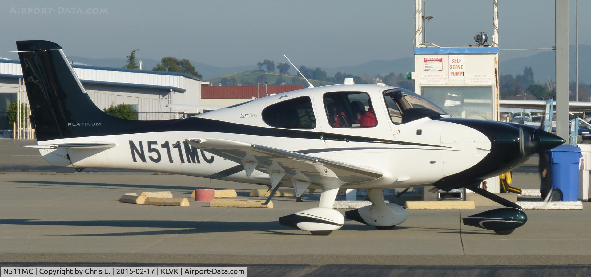 N511MC, 2014 Cirrus SR22T C/N 0805, A brand new 2014 Cirrus SR22 gets ready for departure from Livermore Municipal Airport.