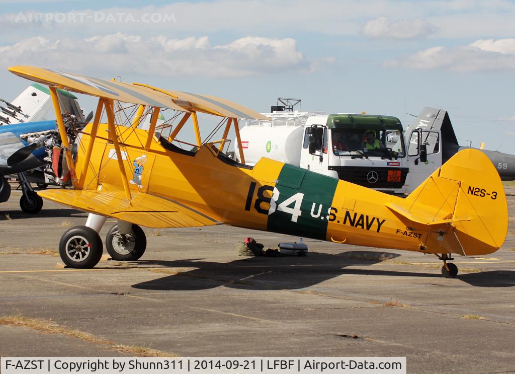F-AZST, Boeing PT-17 Kaydet (A75N1) C/N A75-2184, Participant of the LFBF Airshow 2014 - Demo aircraft