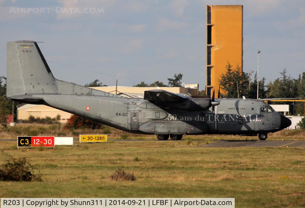 R203, Transall C-160R C/N 203, Participant of the LFBF Airshow 2014 - Demo aircraft with additional 50th anniversary of the Transall use