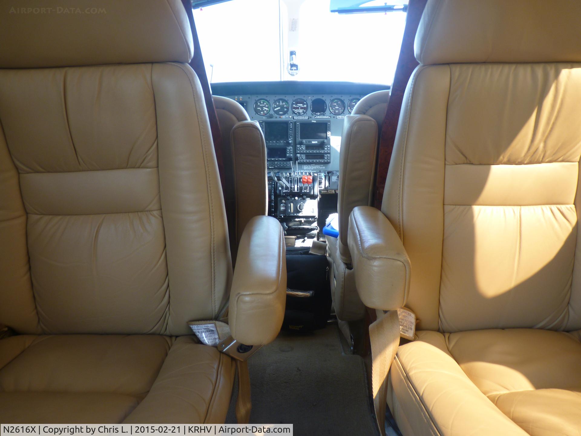 N2616X, Cessna 414A Chancellor C/N 414A0266, A nice leather interior of N2616X, a transient Cessna 414A Chancellor.