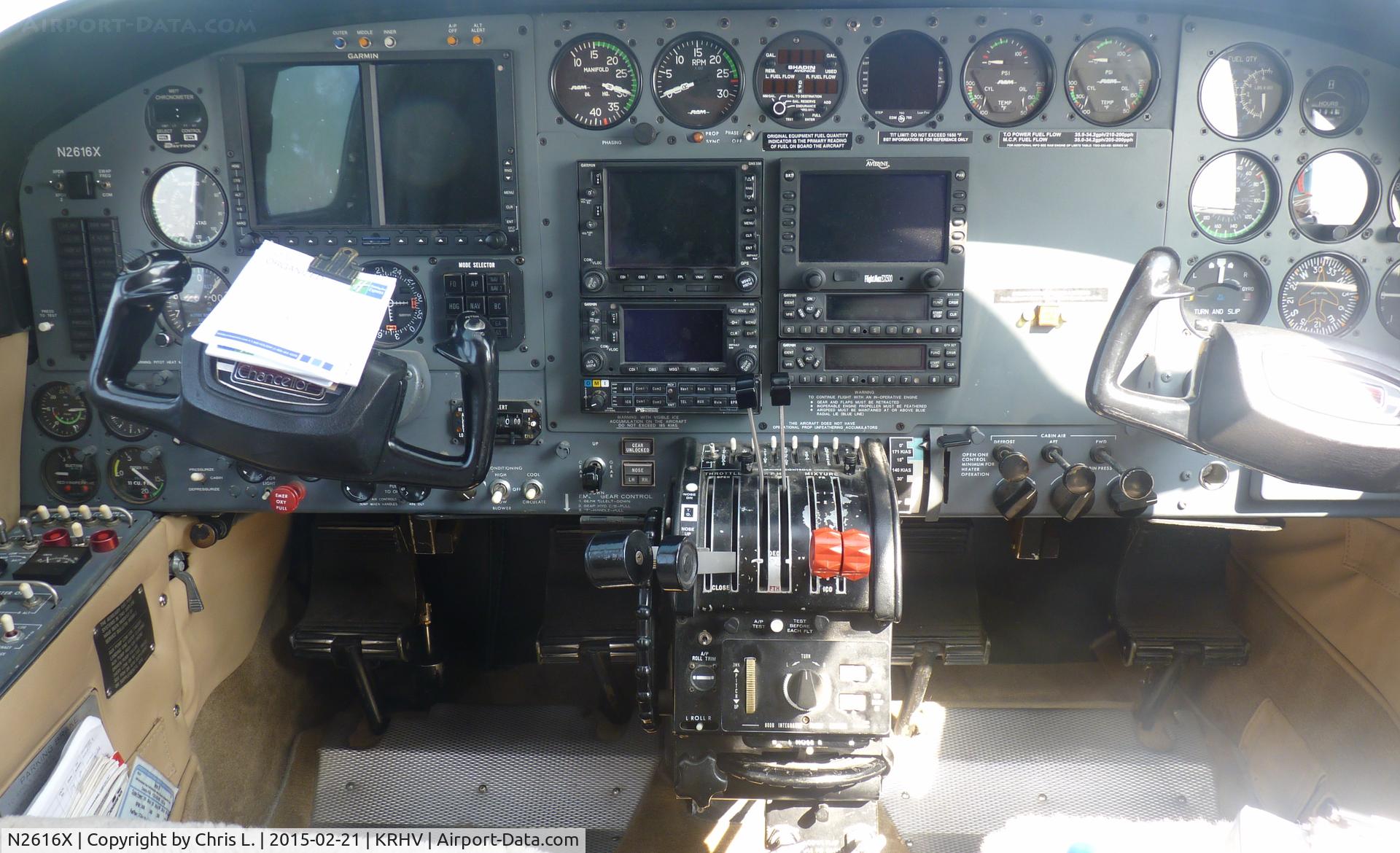 N2616X, Cessna 414A Chancellor C/N 414A0266, A nice cockpit of N2616X, a transient Cessna 414A Chancellor.