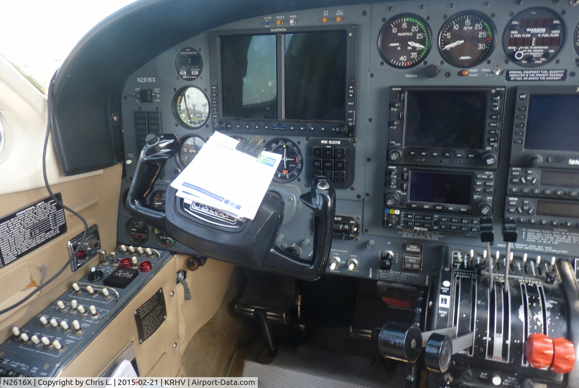 N2616X, Cessna 414A Chancellor C/N 414A0266, A nice cockpit for the transient Cessna 414A Chancellor, N2616X.
