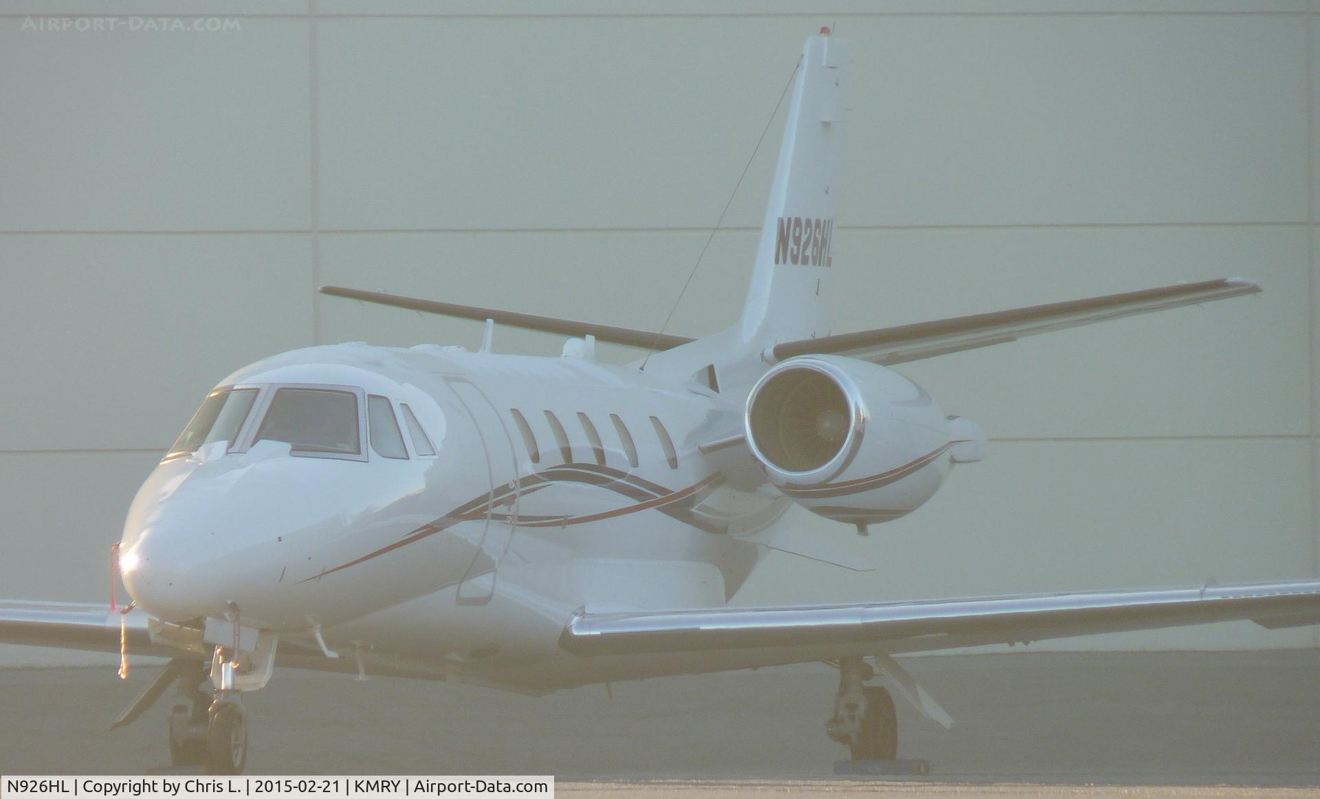 N926HL, 2001 Cessna 560XL C/N 560-5216, A Cessna Citation XLS sitting next to the Monterey Jet Center at Monterey Regional Airport.