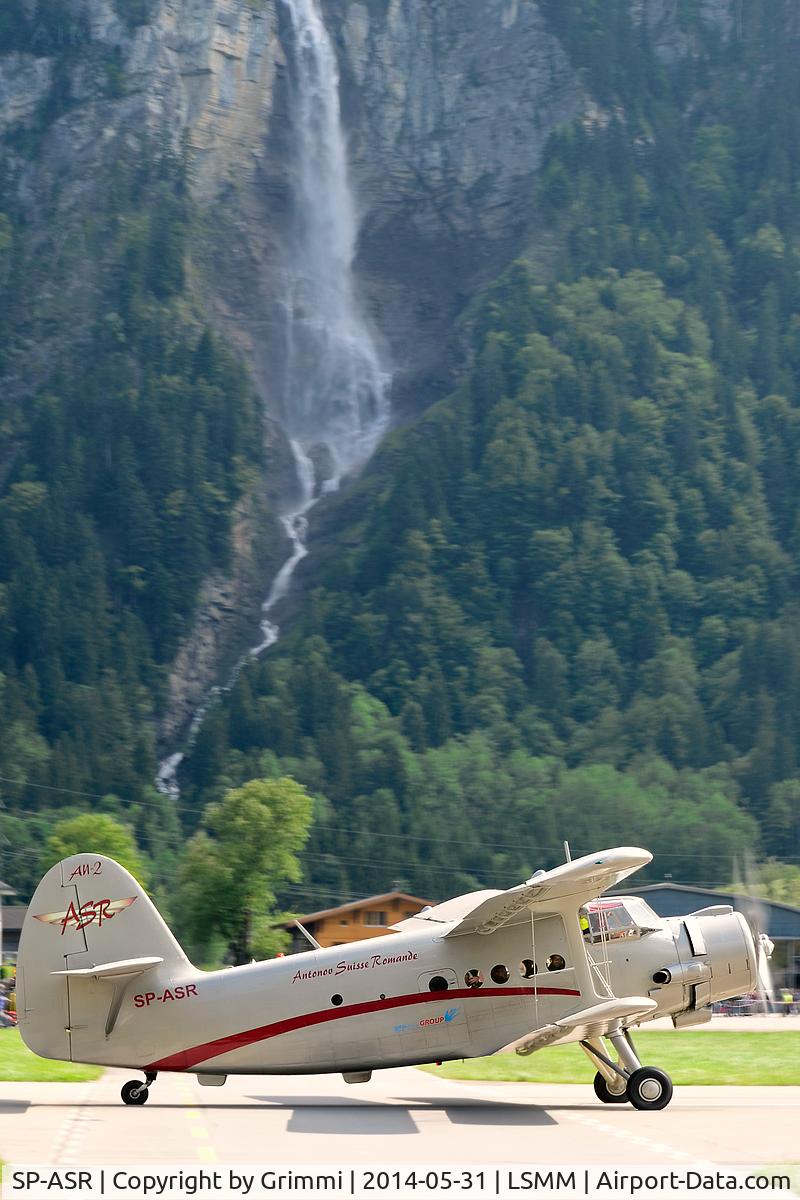 SP-ASR, Antonov An-2TP C/N 1G137-60, Oltschibachfall as nice background for this PZL-Mielec built former Poland Air Force '3760'. Based in Prangins - La Cote (LSGP) and available for passenger flights.