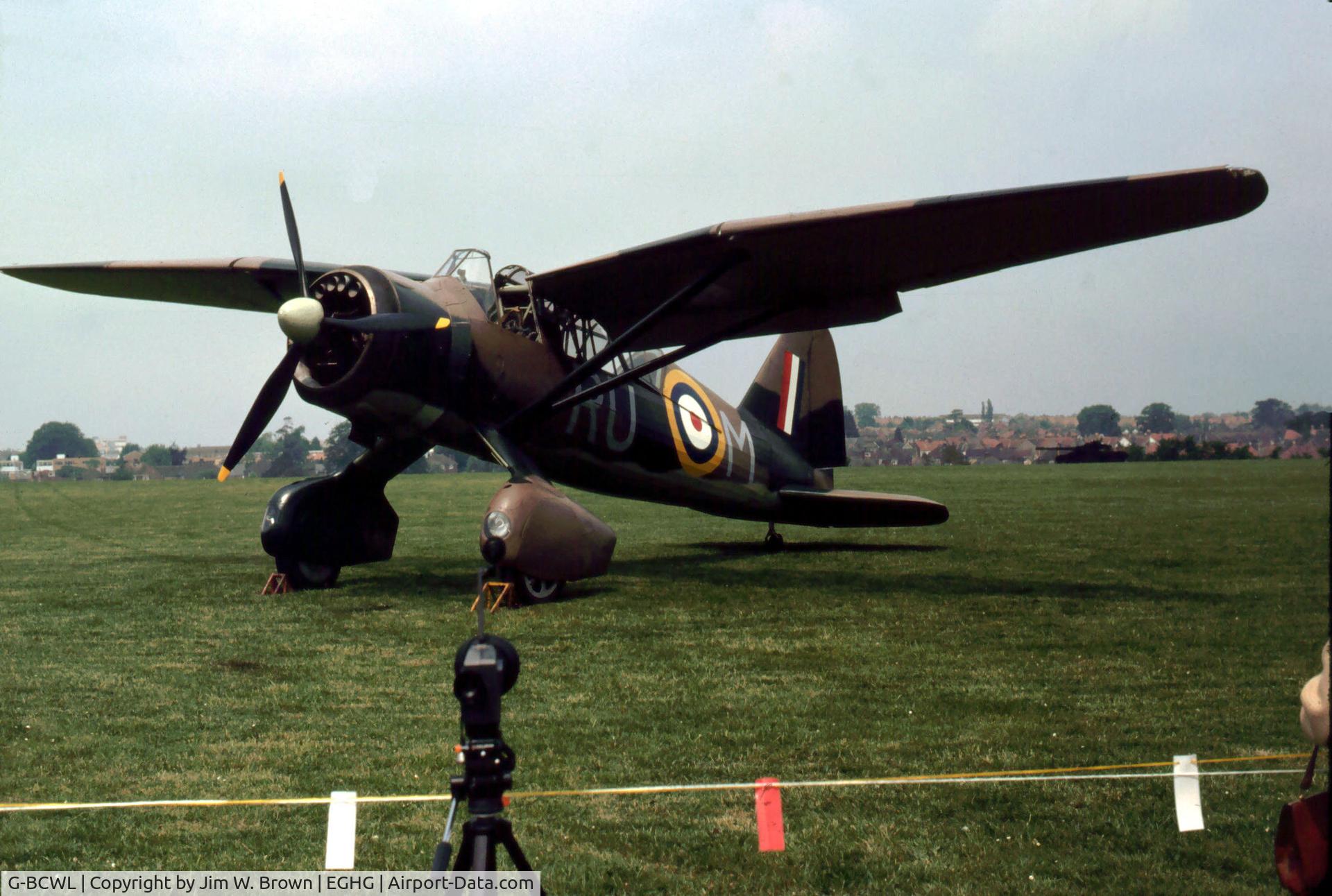 G-BCWL, 1942 Westland Lysander IIIA C/N 1244, RU-M at the Westland Helicopters open day in 1979