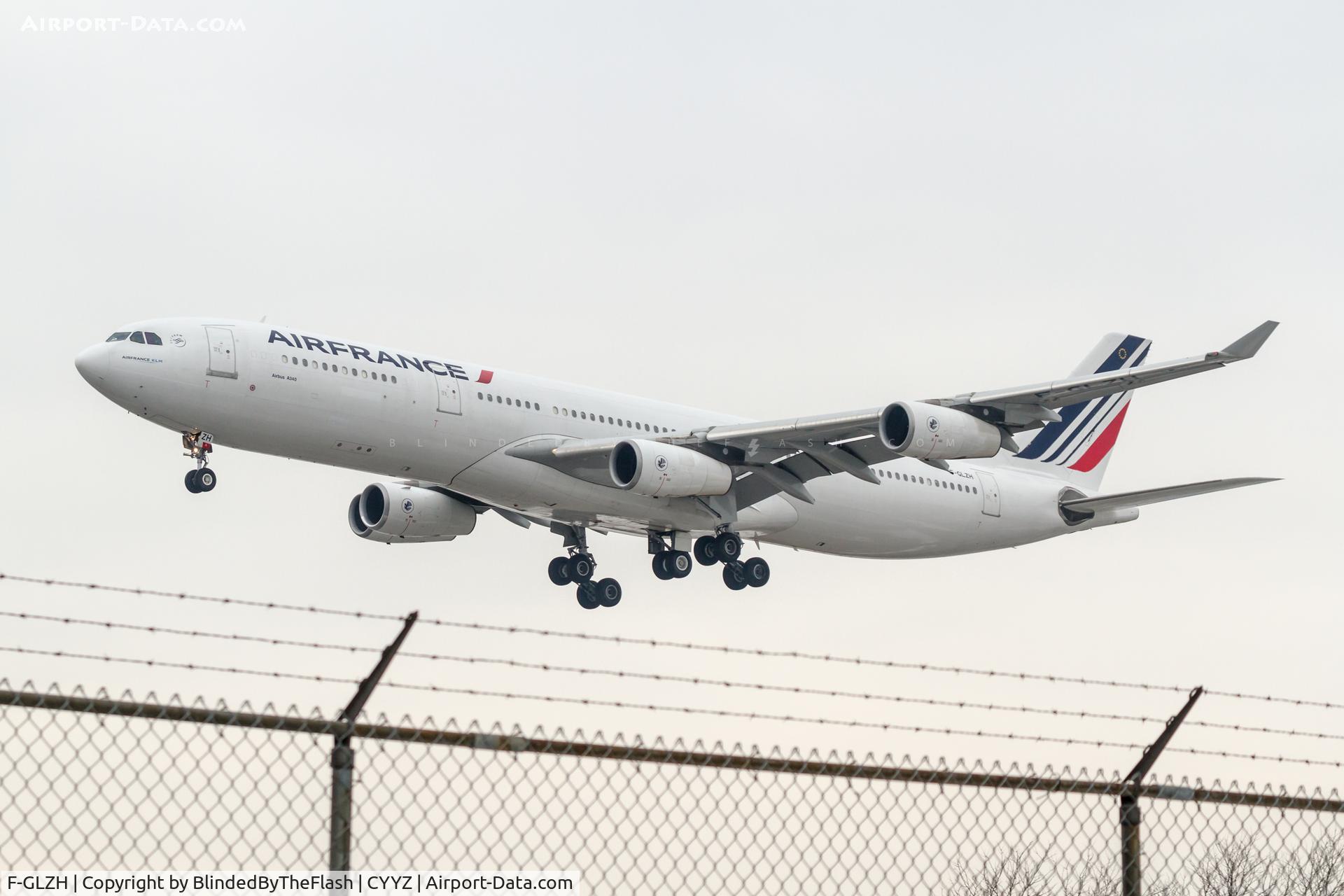 F-GLZH, 1995 Airbus A340-312 C/N 078, Landing runway 23 at Toronto Pearson