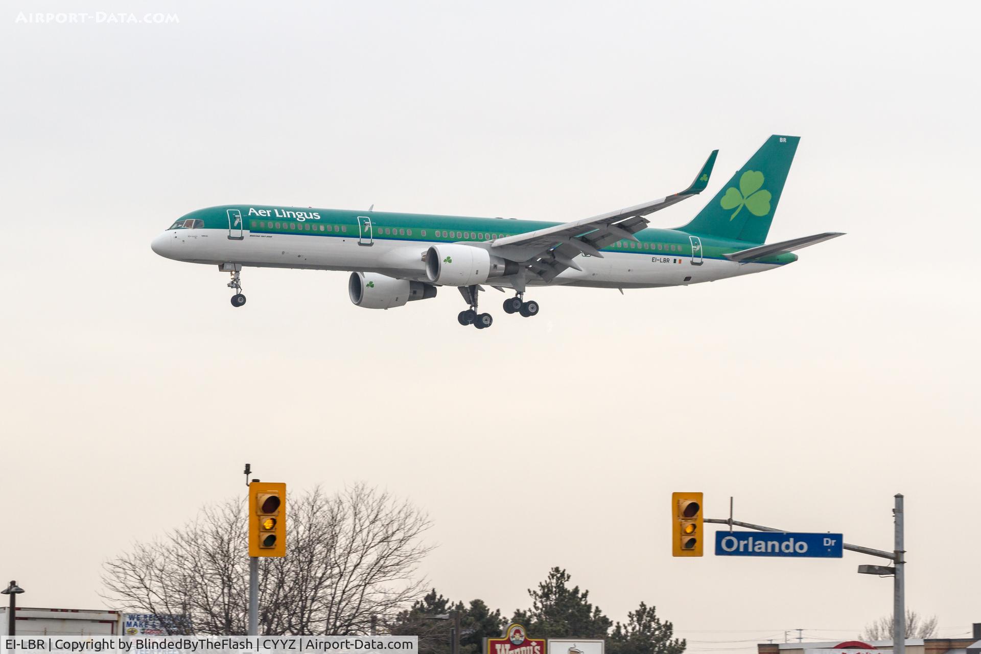 EI-LBR, 1997 Boeing 757-2Q8 C/N 28167, Landing runway 23 at Toronto Pearson