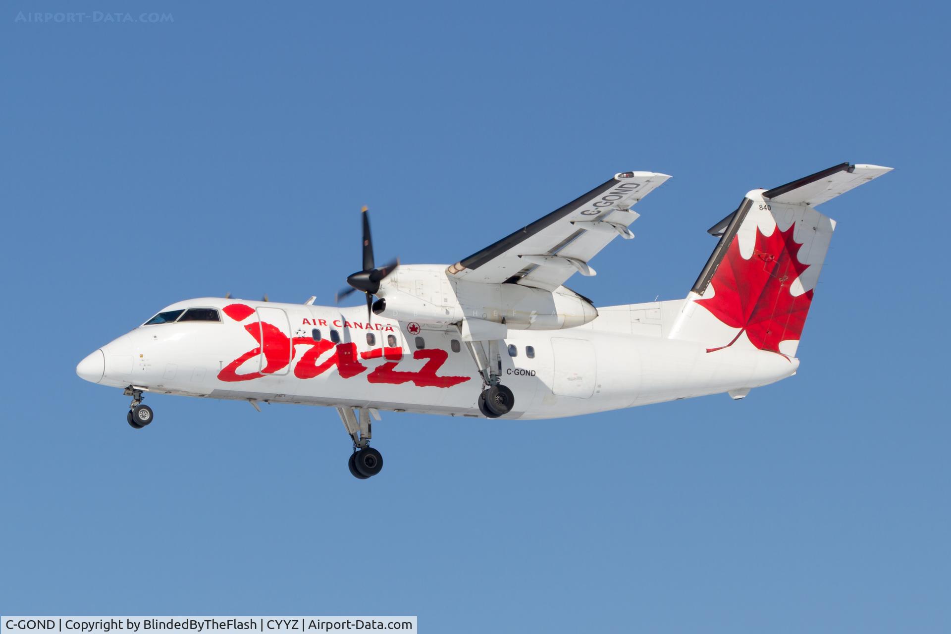 C-GOND, 1987 De Havilland Canada DHC-8-102 Dash 8 C/N 090, On short final for 24L at Toronto Pearson