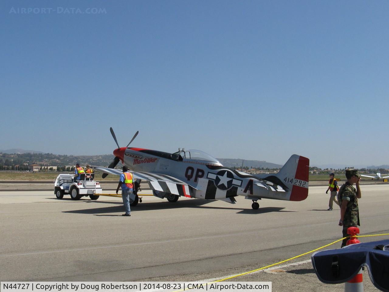 N44727, 1944 North American P-51D Mustang C/N 122-39198, 1944 North American/Aero Classics P-51D MUSTANG, Packard-Rolls Royce V-1650-3 MERLIN 1,695 Hp, Limited class. Spotting on airshow flight line