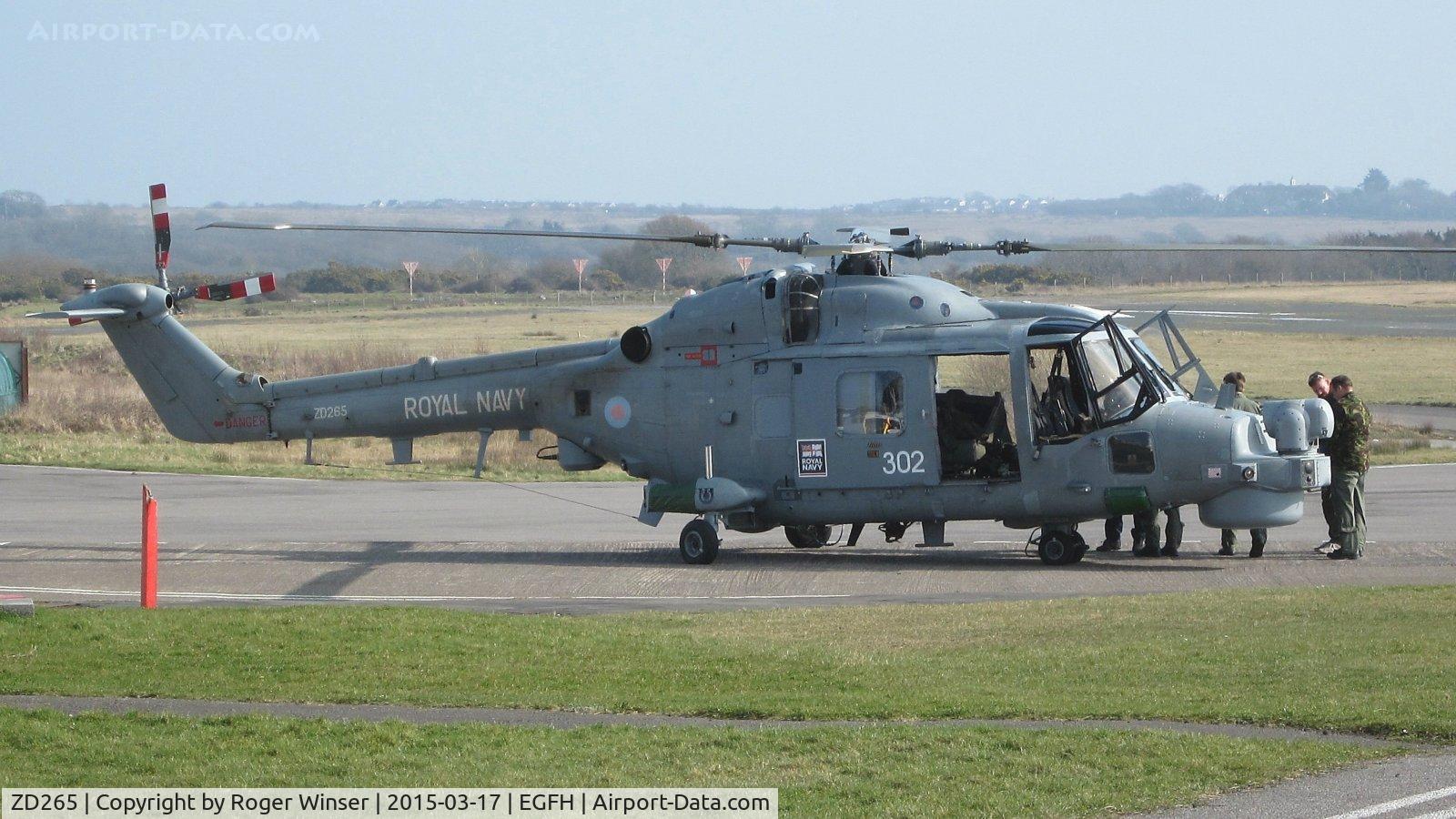 ZD265, 1983 Westland Lynx HMA.8SRU C/N 303, Visiting Fleet Air Arm Lynx helicopter coded 302 of HQ Flight 815 NAS.