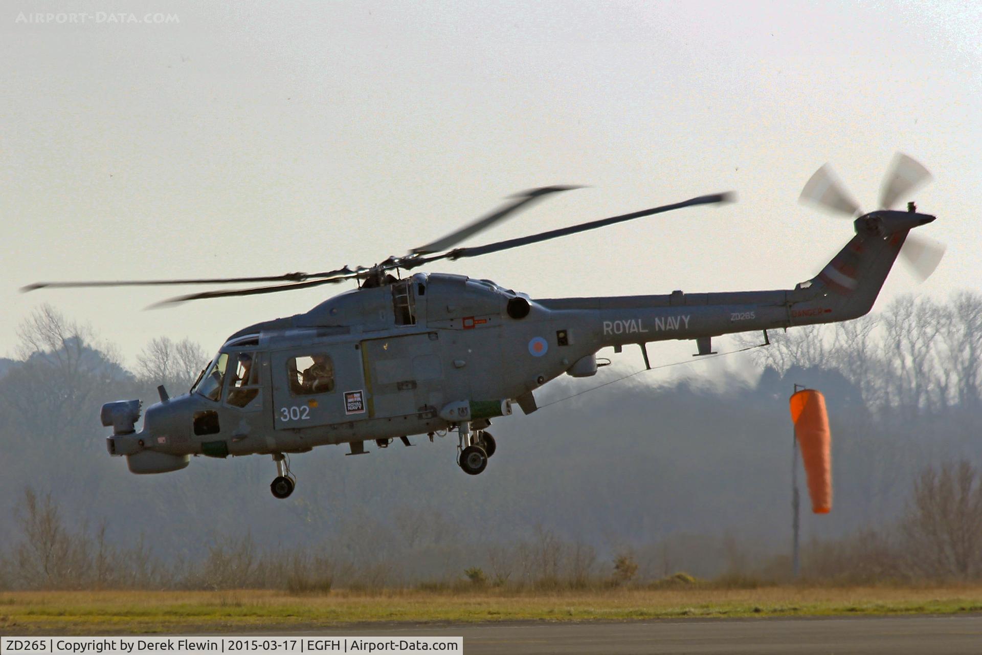 ZD265, 1983 Westland Lynx HMA.8SRU C/N 303, RN Lynx HMA.8SRU, seen departing runway 10 at EGFH.