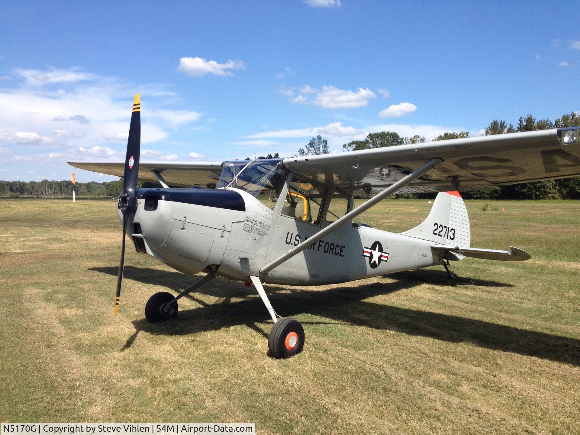 N5170G, 1951 Cessna 305A C/N 22713, At Wolf River Airport