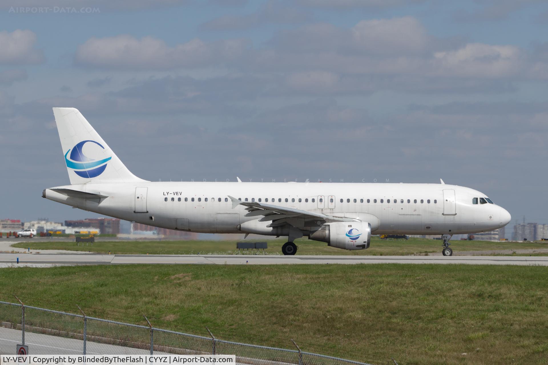 LY-VEV, 1991 Airbus A320-211 C/N 211, Holding short of 06L at Toronto Pearson