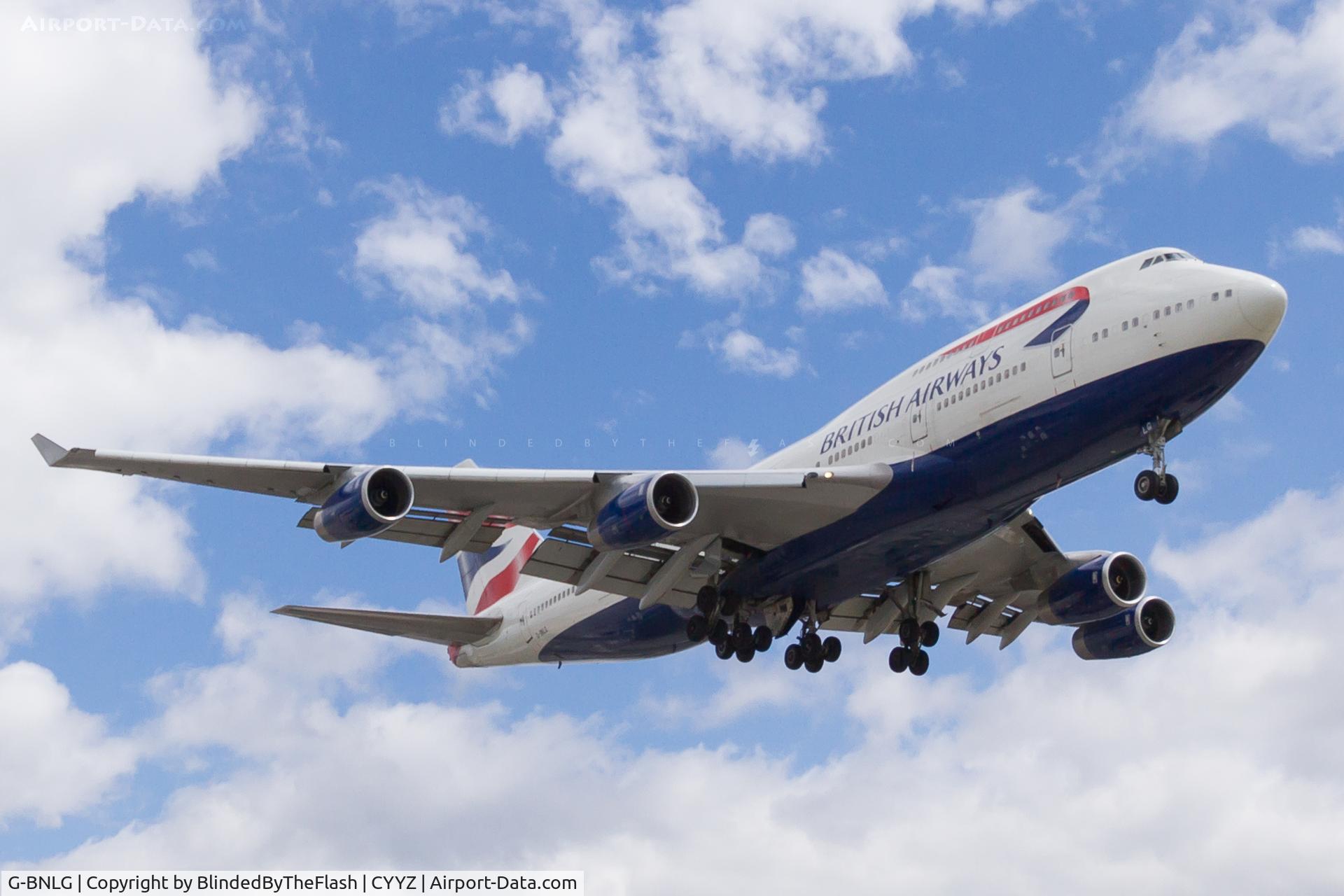G-BNLG, 1989 Boeing 747-436 C/N 24049, On short final for runway 23 at Toronto Pearson