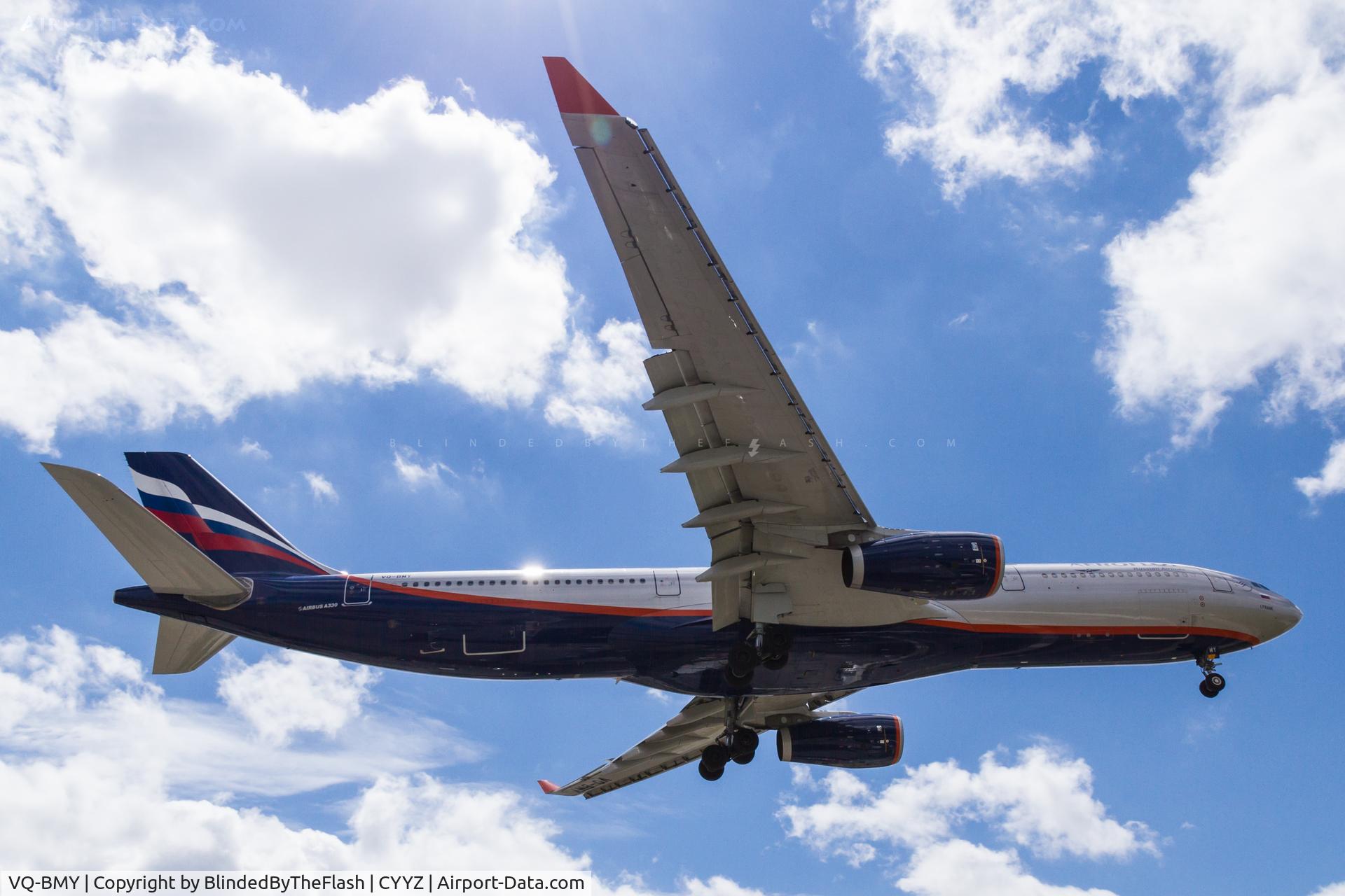 VQ-BMY, 2012 Airbus A330-343X C/N 1301, On short final for runway 23 at Toronto Pearson
