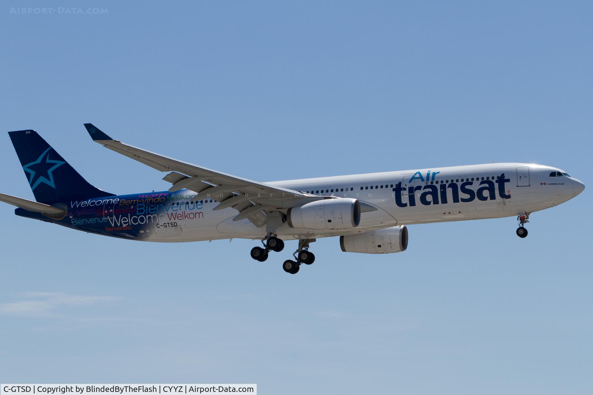 C-GTSD, 2001 Airbus A330-343X C/N 407, On short final for runway 23 at Toronto Pearson