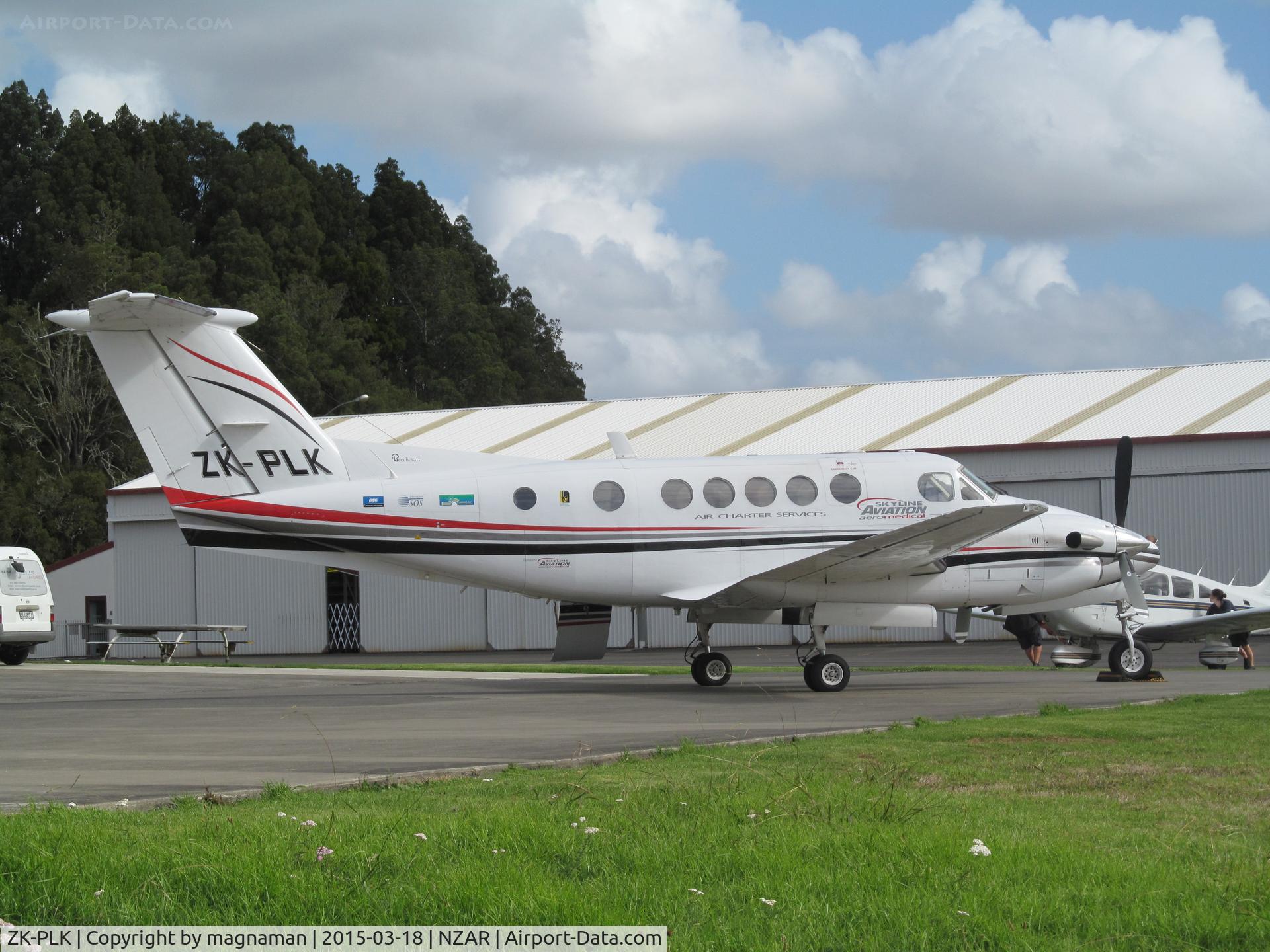 ZK-PLK, 1982 Beech B200C Super King Air King Air C/N BL-64, outside hawker pacific hangar