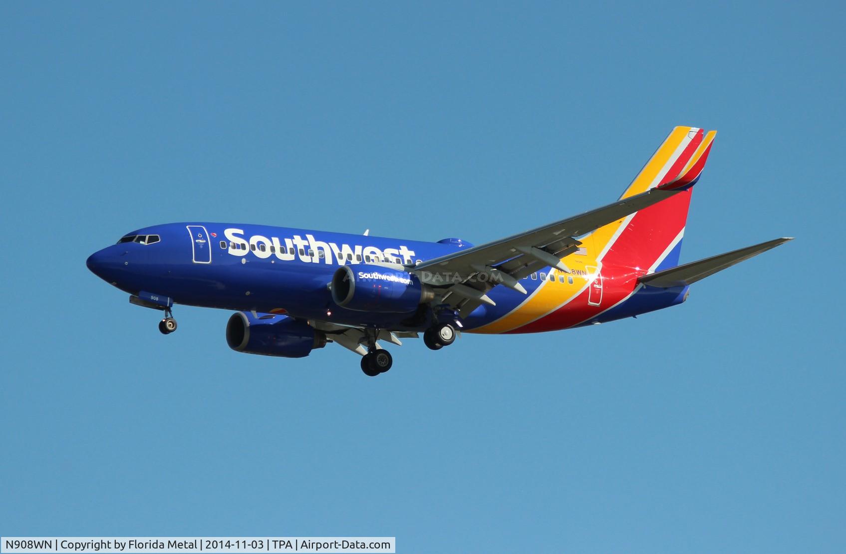 N908WN, 2008 Boeing 737-7H4 C/N 36620, Southwest