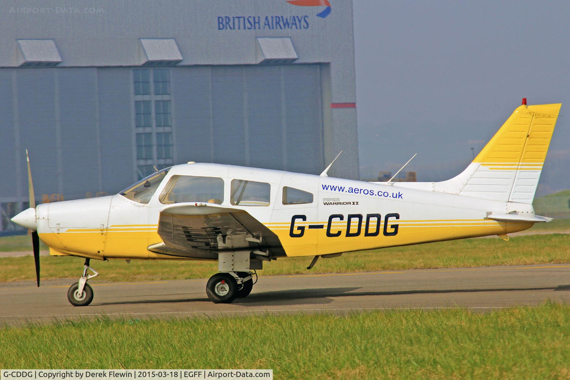 G-CDDG, 1988 Piper PA-28-161 Cherokee Warrior II C/N 2816065, Visiting Cherokee Warrior II, Aeros, Wellesbourne Mountford based, previously HB-PLU, G-CDDG, seeked parked up.