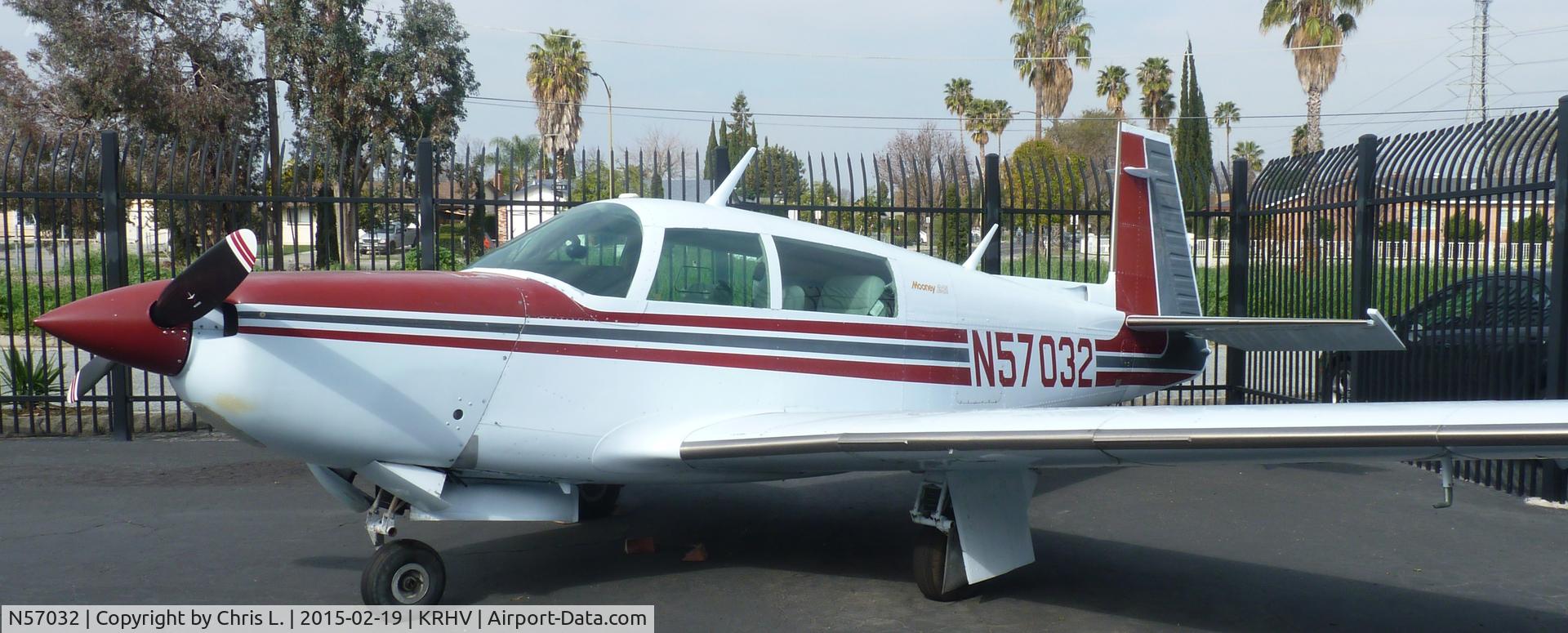 N57032, 1983 Mooney M20K C/N 25-0783, A 1983 Mooney M20K sitting outside the Lafferty Aircraft Sales hangar waiting to be sold.