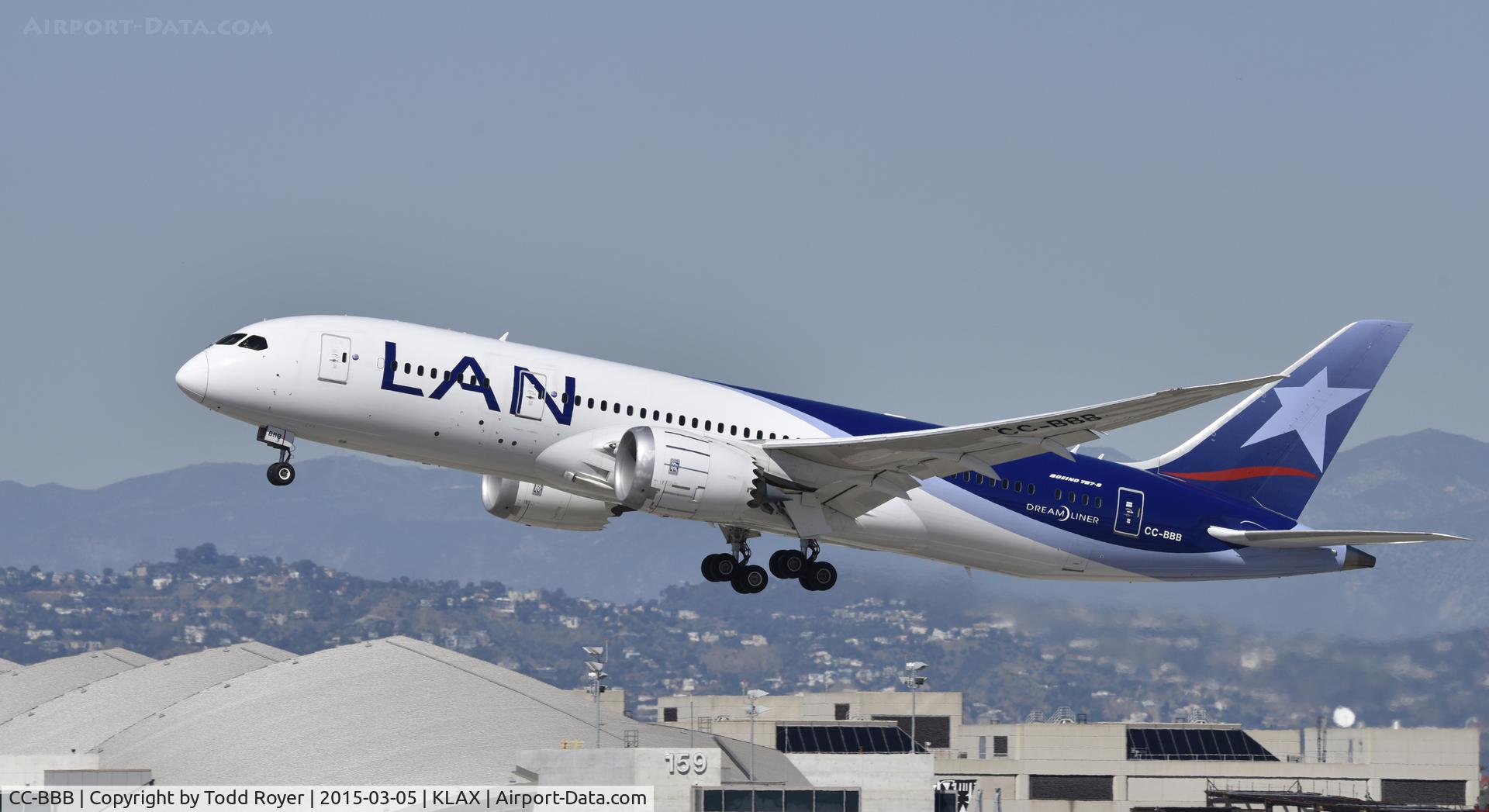CC-BBB, 2012 Boeing 787-8 Dreamliner C/N 38466, Departing LAX on 25R