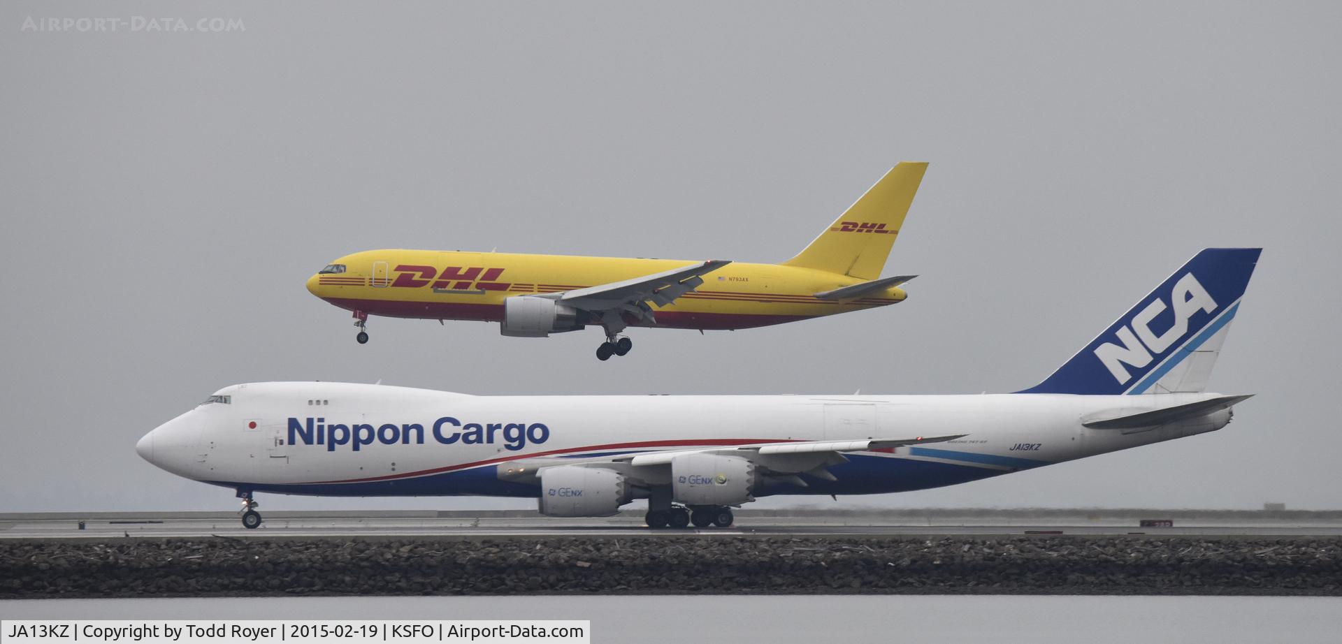 JA13KZ, 2011 Boeing 747-4KZF (SCD) C/N 36138, Departing SFO