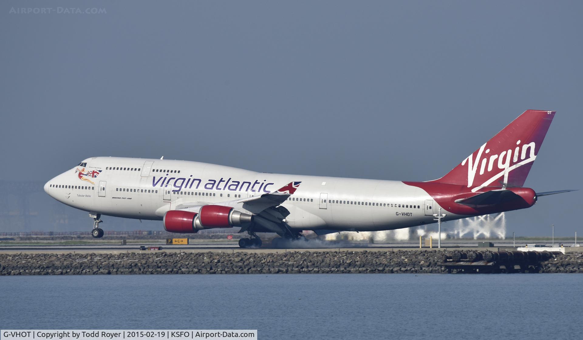 G-VHOT, 1994 Boeing 747-4Q8 C/N 26326, Landing at SFO