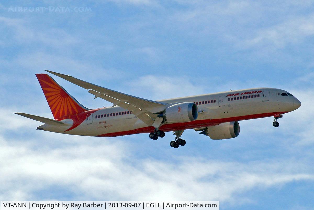 VT-ANN, 2013 Boeing 787-8 Dreamliner C/N 36285, Boeing 787-8 Dreamliner [36285] (Air India) Home~G 07/09/2013. On approach 27L.