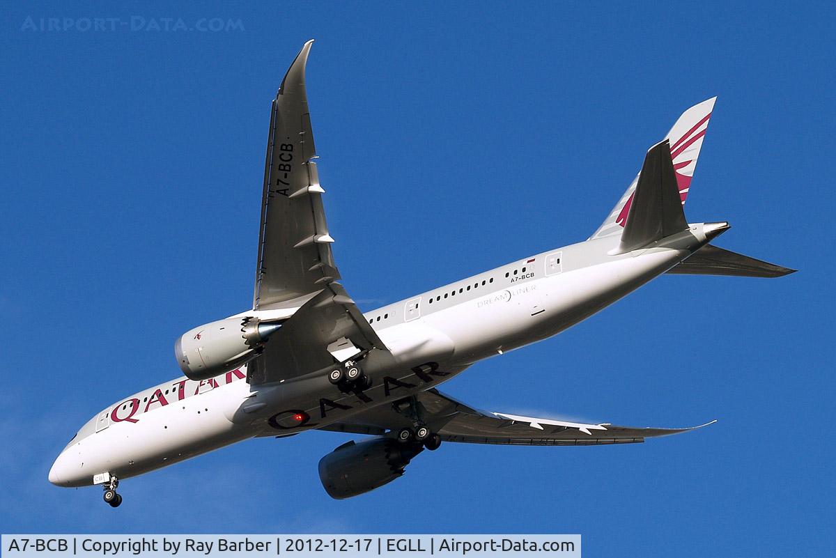 A7-BCB, 2012 Boeing 787-8 Dreamliner Dreamliner C/N 38320, Boeing 787-8 Dreamliner [38320] (Qatar Airways) Home~G 17/12/2012. On approach 27R.